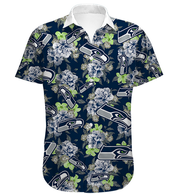 Men’s Seattle Seahawks Hawaiian Shirt Tropical