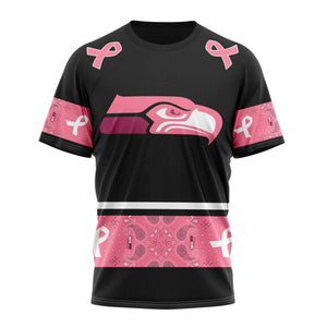 17% OFF Men's Seattle Seahawks T shirts Cheap - Breast Cancer