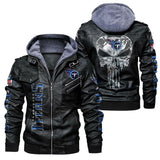 Men's Tennessee Titans Leather Jacket Skull