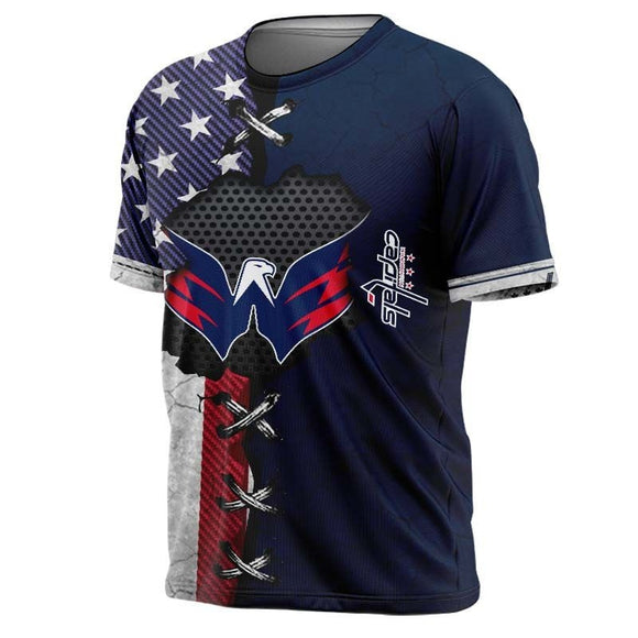 Men's Washington Capitals Tee shirts American Flag Print