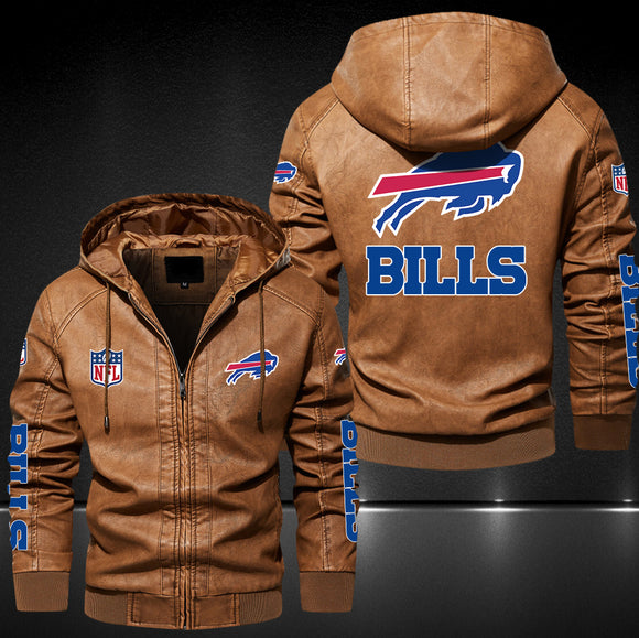 Up To 25% OFF Black/Blue/ Brown Mens Buffalo Bills Leather Jackets