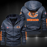 Up To 25% OFF Black/Blue/ Brown Mens Chicago Bears Leather Jackets