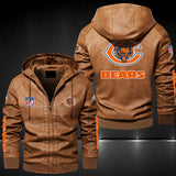 Up To 25% OFF Black/Blue/ Brown Mens Chicago Bears Leather Jackets