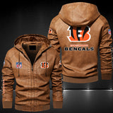 Up To 25% OFF Black/Blue/ Brown Mens Cincinnati Bengals Leather Jackets