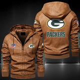 Up To 25% OFF Black/Blue/ Brown Mens Green Bay Packers Leather Jackets