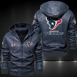 Up To 25% OFF Black/Blue/ Brown Mens Houston Texans Leather Jackets