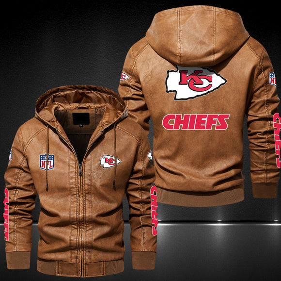 Up To 25% OFF Black/Blue/ Brown Mens Kansas City Chiefs Leather Jackets