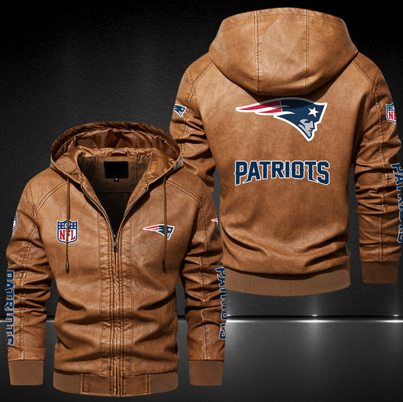 Up To 25% OFF Black/Blue/ Brown Mens New England Patriots Leather Jackets