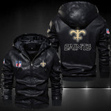 Up To 25% OFF Black/Blue/ Brown Mens New Orleans Saints Leather Jackets