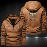Up To 25% OFF Black/Blue/ Brown Mens New Orleans Saints Leather Jackets