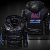 Up To 25% OFF Black/Blue/ Brown Mens New York Giants Leather Jackets