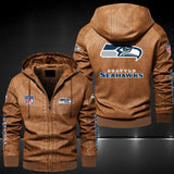 Up To 25% OFF Black/Blue/ Brown Mens Seattle Seahawks Leather Jackets