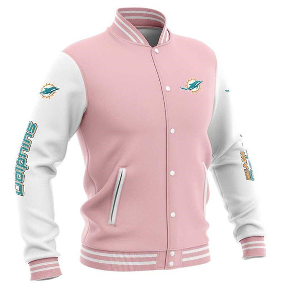 Miami Dolphins Baseball Jacket For Men