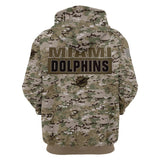 Miami Dolphins Camo Hoodie 3D Printed