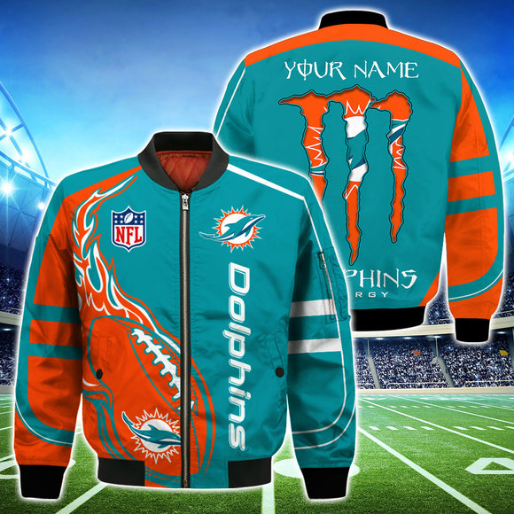 20% OFF Miami Dolphins Jackets Mens Monter Energy Custom Name