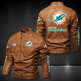 Miami Dolphins Leather Jacket Winter Coat