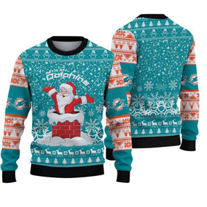 Miami Dolphins Sweatshirt Christmas Funny Santa Claus