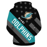 Miami Dolphins Zipper Hoodies Striped Banner