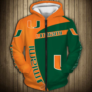 Up To 20% OFF Miami Hurricanes Zip Up Hoodie 3D