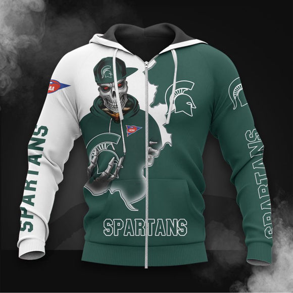 Buy Michigan State Spartans Skull Hoodies - Get 20% OFF Now
