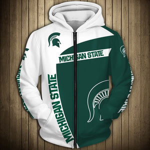 Up To 20% OFF Michigan State Spartans Zip Up Hoodie 3D