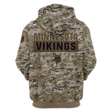 Minnesota Vikings Camouflage Hoodie 3D Printed