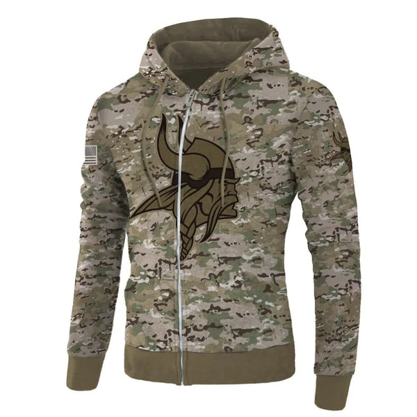 20% OFF Minnesota Vikings Camouflage Hoodie 3D Printed - Limited Quantities  – 4 Fan Shop