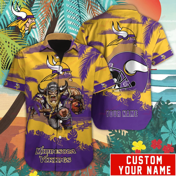 15% OFF Minnesota Vikings Hawaiian Shirt Mascot Customize Your Name