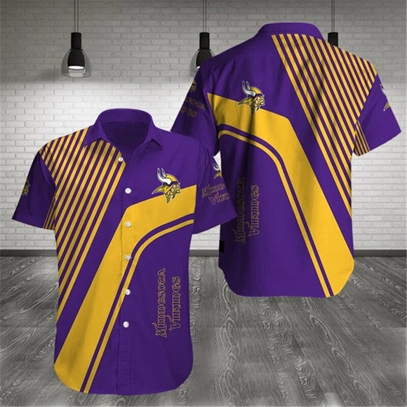 Minnesota Vikings Hawaiian Shirts Pattern Stripe