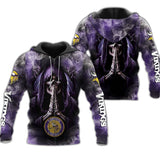 Minnesota Vikings Skull Hoodie Background Smoke