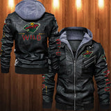 Minnesota Wild Leather Jacket With Hood