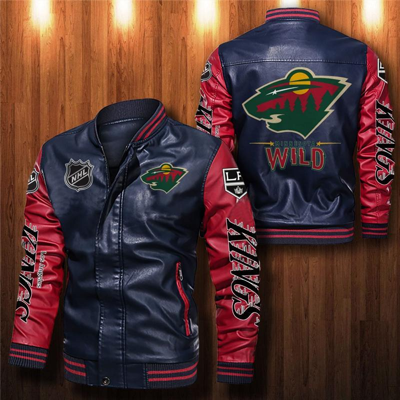 30% OFF The Best Men's Minnesota Wild Leather Jacket For Sale – 4 Fan Shop