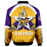 Minnesota Vikings Bomber Jacket Graphic Player Running