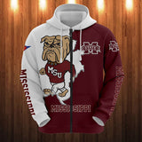 Mississippi State Bulldogs Hoodies Mascot Printed
