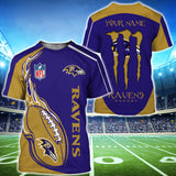 18% OFF Monster Energy Baltimore Ravens T Shirts Men Custom Name