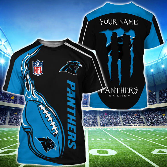 18% OFF Monster Energy Carolina Panthers T Shirts Men Custom Name
