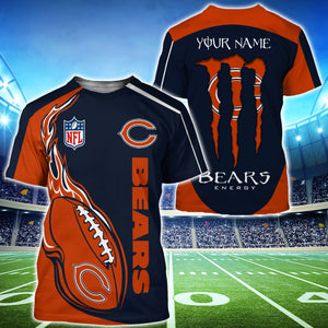 18% OFF Monster Energy Chicago Bears T Shirts Men Custom Name