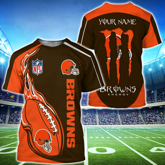 18% OFF Monster Energy Cleveland Browns T Shirts Men Custom Name