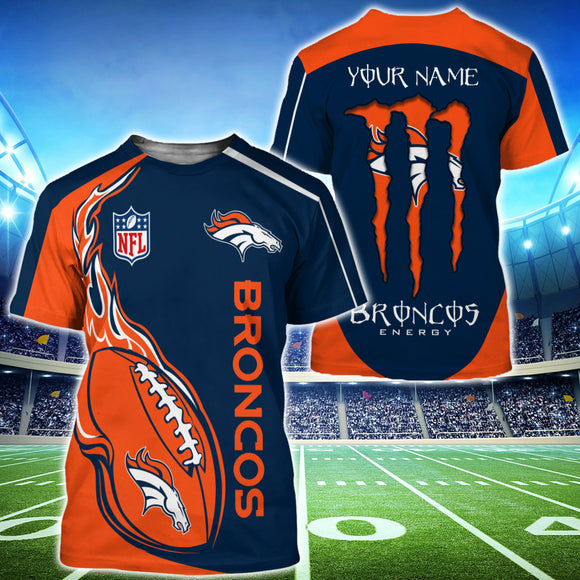 18% OFF Monster Energy Denver Broncos T Shirts Men Custom Name