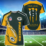 18% OFF Monster Energy Green Bay Packers T Shirts Men Custom Name