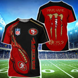 18% OFF Monster Energy San Francisco 49ers T Shirts Men Custom Name