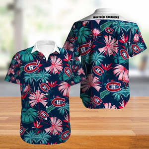 Montreal Canadiens Hawaiian Shirt Big Floral Button Up
