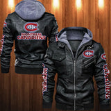 Montreal Canadiens Leather Jacket With Hood