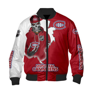 18% SALE OFF Men’s Montreal Canadiens Varsity Jacket Skull