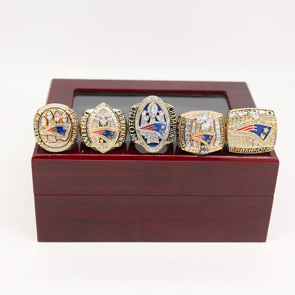 2001 2003 2004 2014 2016 New England Patriots Super Bowl Ring Set Color Gold
