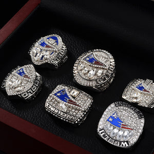 NFL Set 6pcs 2001 2003 2004 2014 2016 2018 Super Bowl New England Patriots 6 Ring For Sale