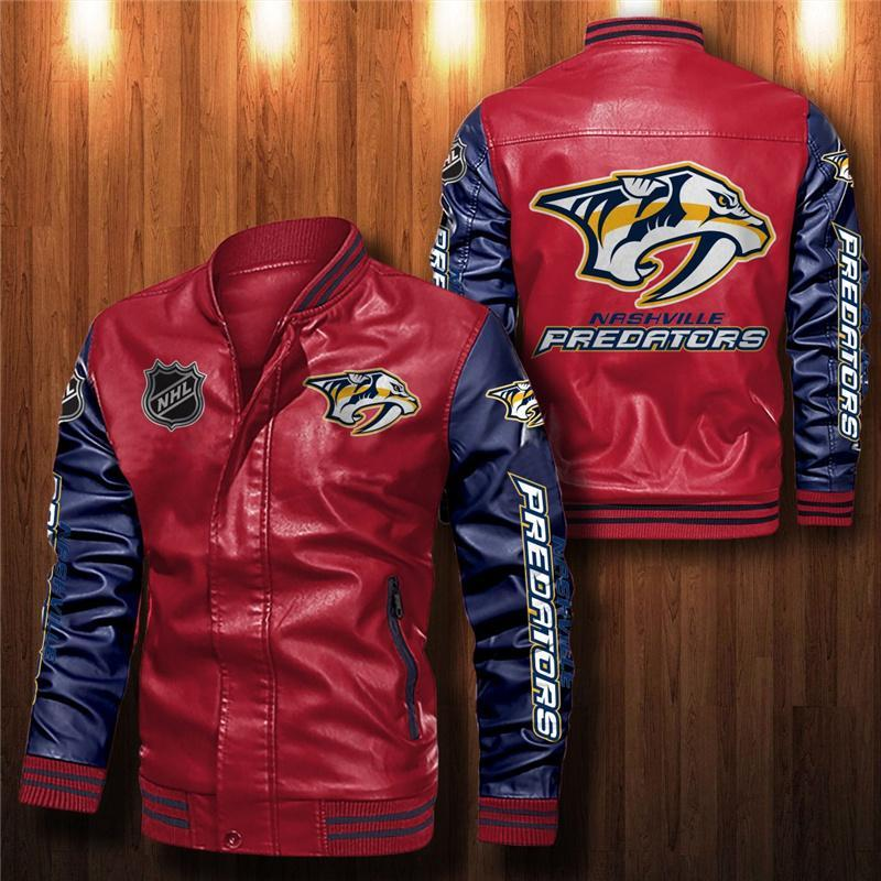 30 OFF The Best Men's Nashville Predators Leather Jacket For Sale 4