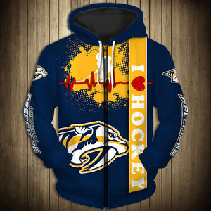 Nashville predators zip up on sale hoodie