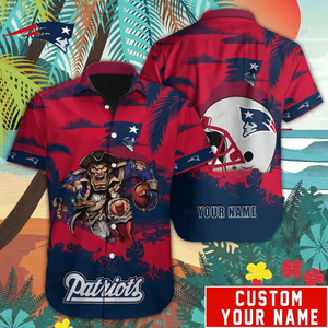15% OFF New England Patriots Hawaiian Shirt Mascot Customize Your Name