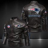 New England Patriots Leather Jacket Winter Coat